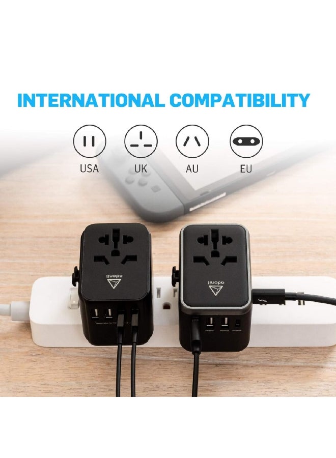ADONIT Lightweight 30 Watts Rapid Device Charging USB-A and USB-C Universal Travel Adapter Black 6 x 10 x 17 cm ADUA30W - Image 4